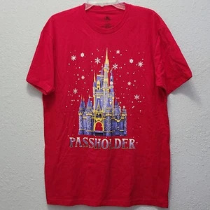 GRANDE Camiseta Castillo de Cenicienta Navidad Walt Disney World Parques Portapases NUEVA - Imagen 1 de 3