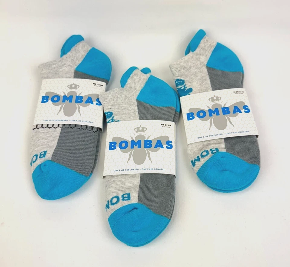 Paquete de 3 calcetines tobilleros Bombas azul océano/gris para mujer medianos 8-10 1/2 Foto 1 de 4