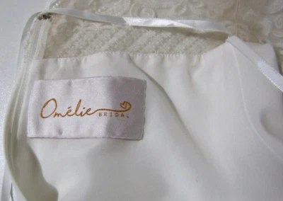 Omelie Bridal  Ivory Wedding Dress Train Sheer-lace sides/back OC2025 - Size S/M - Image 1 of 4