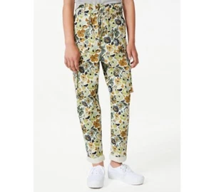 Free Assembly Girls Paperbag cargo Pants, Slit Green Camo Floral, Size M 7/8 - Picture 1 of 8