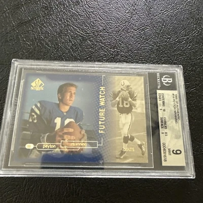 1998 SP Authentic Peyton Manning Future Watch RC 1616/2000 BGS 9 MINT HOF - Image 1 of 2
