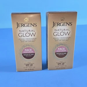 2-Pack Jergens Natural Glow Face Moisturizer Medium Deep Skin Tones SPF20 2/2023 - Picture 1 of 3