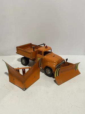 1950's Tonka Toys Sate Hi-Way Dept Dump Truck with 2 PLOWS, Dual Hydraulic READ* - image 1 of 4