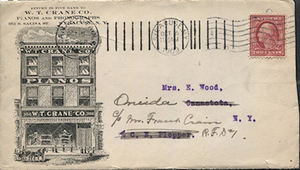Advertising Cover Syracuse NY  W. T. Crane Co.  Pianos & Phonographs 1909 - Image 1 of 3