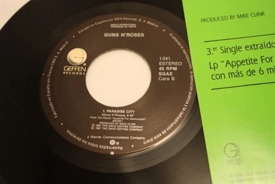 Guns n´Roses Paradise City 1988 Promo Spain 7" Single Geffen Records Promotion - Bild 1 von 3