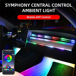 Universal Car Interior LED Ambient Light Strip USB App Control Music Sync Kit - Picture 1 of 10