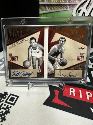 Libro de historia de hojas 2025 Bob Cousy Jerry West doble autógrafo libro de coincidencias/15 Foto 1 de 2