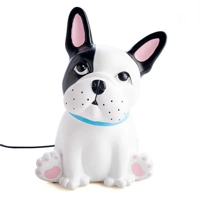 MDI Table Lamp Night Light Bedroom Decor Kids/Children French Bulldog White - image 1 of 4