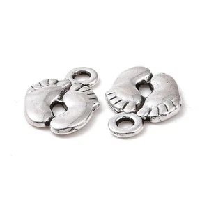 Metal Alloy Feet Charms Antique Silver 14mm Pack Of 30 - Picture 1 of 1