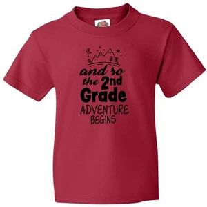 Inktastic The 2nd Grade Adventure Begins Youth T-Shirt School Back Second Let - Picture 1 of 9