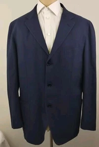 Napoli For Harry Rosen Mens Navy Unstructured 3 Button Sport Coat Size 44 R - Picture 1 of 11