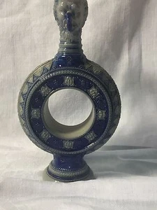 Vintage anterior a 1900 gres salinado alemán vino de cobalto con gárgola - Imagen 1 de 12