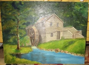 Molino antiguo original original y rueda de agua Albert F Borgman Bridgeport Connecticut - Imagen 1 de 12