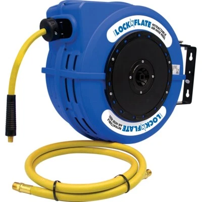 LockNFlate Retractable Air Hose Reel - 3/8 in x 50 ft, Heavy-Duty, Lightweight - Image 1 of 4