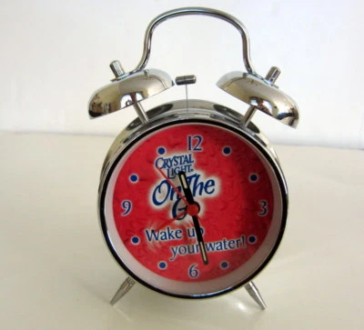 NEW Crystal Light Promotional Retro Vintage Look Analog Twin Bell Alarm Clock  - Image 1 of 4