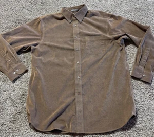 Daniel Cremieux Mens Corduroy Shirt Button Down Size Large Brown Cotton Blend  - Picture 1 of 7