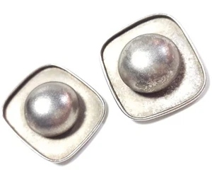 Vintage Marcy Feld Earrings Clip On Aluminum Great Patina Distressed Modern mcm - Picture 1 of 7