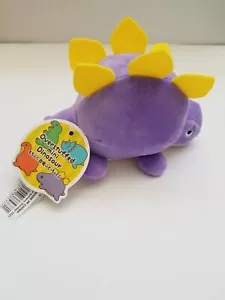 Mini dinosauro imbottito 6" peluche viola stegosauro ichi trading tondo 1 nuovo - Foto 1 di 9