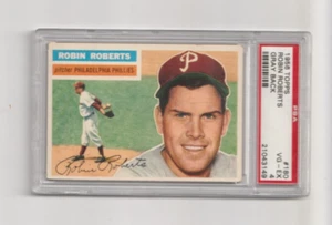 Robin Roberts 1956 Topps de béisbol #180 espalda gris PSA 4 - Imagen 1 de 2