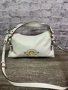Bolso de hombro Michael Kors para mujer beige de cuero granulado logotipo MK 8,5”x14” - Imagen 1 de 11
