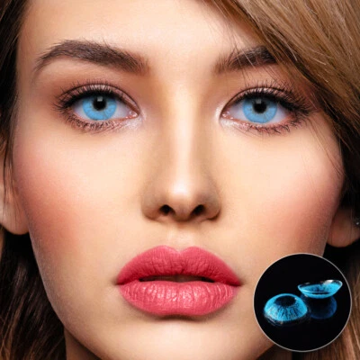 LUXDELUX Farbige Kontaktlinsen Sweet Sapphire MIT und OHNE Stärke/Power hellblaue Linsen