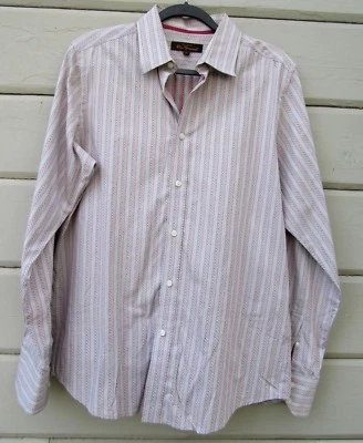 Camisa de vestir Ben Sherman 100 % algodón tostado lunares y rayas LS para hombre L Foto 1 de 4