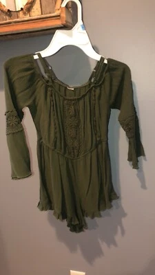 Girls Olive Green Romper Size 6 - Image 1 of 2