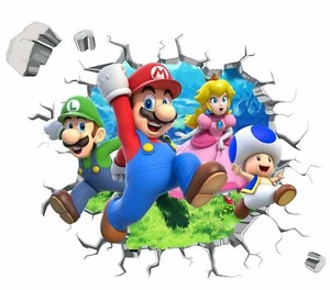 Decalcomania da parete Super Mario adesivi arte 3D camera da letto vinile murale bambini asilo nido 6 - Foto 1 di 4