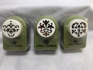 Anna Griffin Lot 3 Paper Punch All Night Media Iris Swirl, Flourish & Heart NEW - Picture 1 of 2