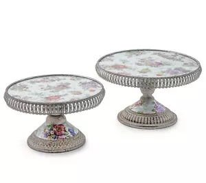 MacKenzie-Childs Set of 2 Flower Market Plant Stands in Flower - Picture 1 of 5