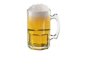 QG 24 ounce Clear Acrylic Plastic Drinking Beer Stein Mug with Handle Set of 4 - Picture 1 of 2
