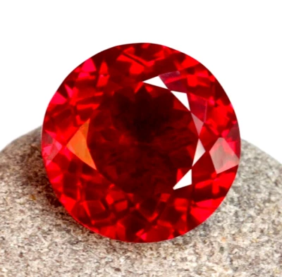 Natural 5.25 Ct Red Ruby Round Cut Certified Rare Loose Gemstone With Free Gift - Image 1 of 4
