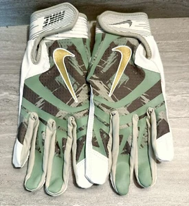 New Nike Alpha Huarache Edge Batting Baseball Gloves Camo Gold Size Large - Picture 1 of 5