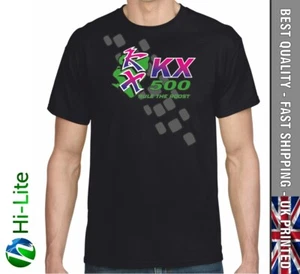 CAMISETA NEGRA TS125 KAWASAKI KX500 GRANDES PAPÁS REGALO PARA HOMBRE - Imagen 1 de 2
