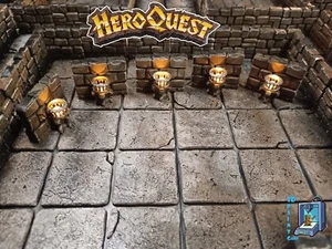 3D LED Wandtaschenlampen für HeroQuest Dungeon - handbemaltes Zubehör - Bild 1 von 4