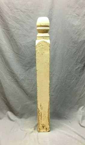 Antique Decorative Turned Newel Post Shabby Vtg 4x32 Chic Staircase 219-20B Cover