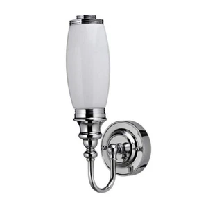 Burlington LED Bathroom Ornate Wall Light. Chrome Base & Opal Glass EL/BL23 - Picture 1 of 6