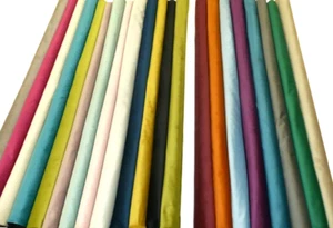 PLUSH PLAIN VELVET Upholstery Cushion Curtain Fabric and Buttons 40 COLOURS - Picture 1 of 109