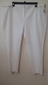Pantalone donna Calvin Klein nuovo taglia 24W bianco misto cotone caviglia cerniere oro nuovo con etichette - Foto 1 di 4