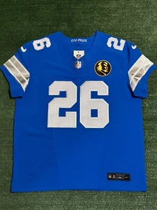 Authentic Jahmyr Gibbs Detroit Lions Blue Nike Vapor Fuse Elite Jersey Sz 48/XL - Picture 1 of 12