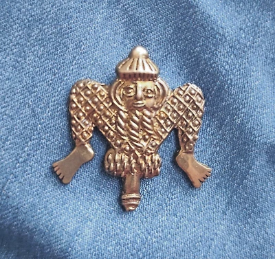 Emblema medieval, emblema de peregrino, réplica do século XIV broche falo de homem barbudo - Imagem 1 de 4