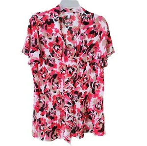 Fashion Bug Vintage Camicia Donna 1X Multicolore Floreale Increspato - Foto 1 di 6