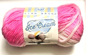 Lion Brand ICE CREAM Baby Soft Yarn PINK Birthday Cake #209 Acrylic Lot 0521 - Picture 1 of 4