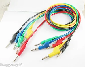 5x Copper High Voltage Silicone Cable Banana Plug To Banana Plug 5 Colors 1m/3FT - Picture 1 of 3