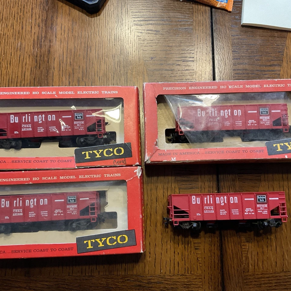 3 autos Tyco Mantua Burlington tolva de operación T332 Foto 1 de 4