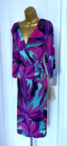 Per Una Women’s Occasion Dress Size 20 Purple Mix Stretch M&S - Picture 1 of 16
