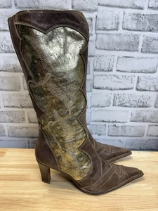 Vintage Y2K DESTROY Cowboy Western Stiefel mit Absatz bis spitz zulaufend Gr. 41 US 10,5 - Bild 1 von 18