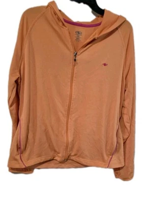 Chaqueta Athletic Works Mujer Cremallera Completa Talla XL 16-18 Ligera Con Capucha Naranja Foto 1 de 4