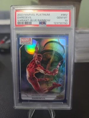 2023 Marvel Platinum Daredevil #96-V Creator Art Variant Blue ERROR Card PSA 10 - Image 1 of 4