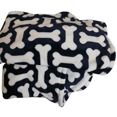  MARLO LORENZ THRO 50"X60" PET THROW SOFT PLUSH Blue/WHITE DOG BLANKET NWOT  - Image 1 of 3